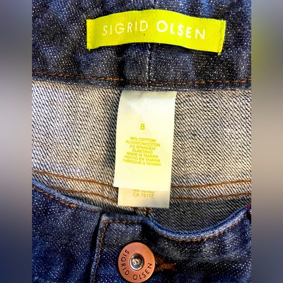 Sigrid Olsen Sz:8/31”L Dark Wash W/Pink Crystals Blue Jeans - Picture 7 of 8